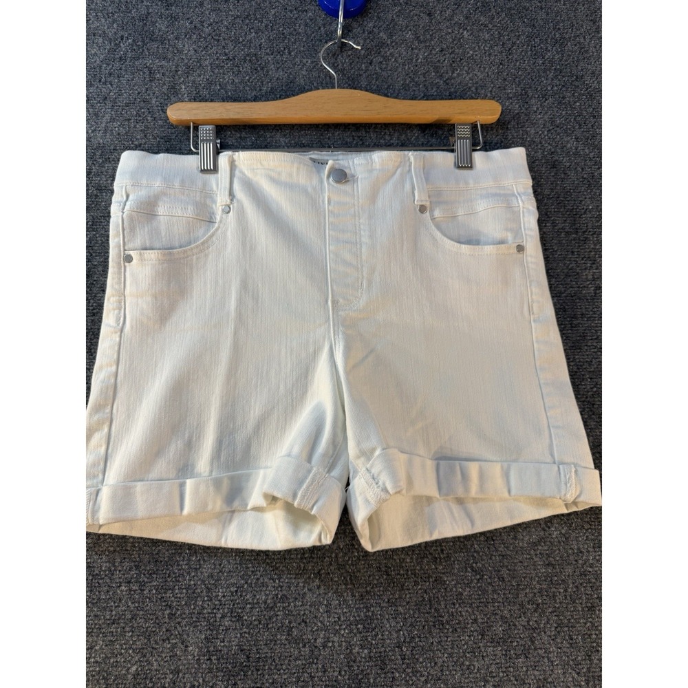 Liverpool Los Angeles‎ White Denim Shorts Rolled Cuff Stretch Women's Size 10